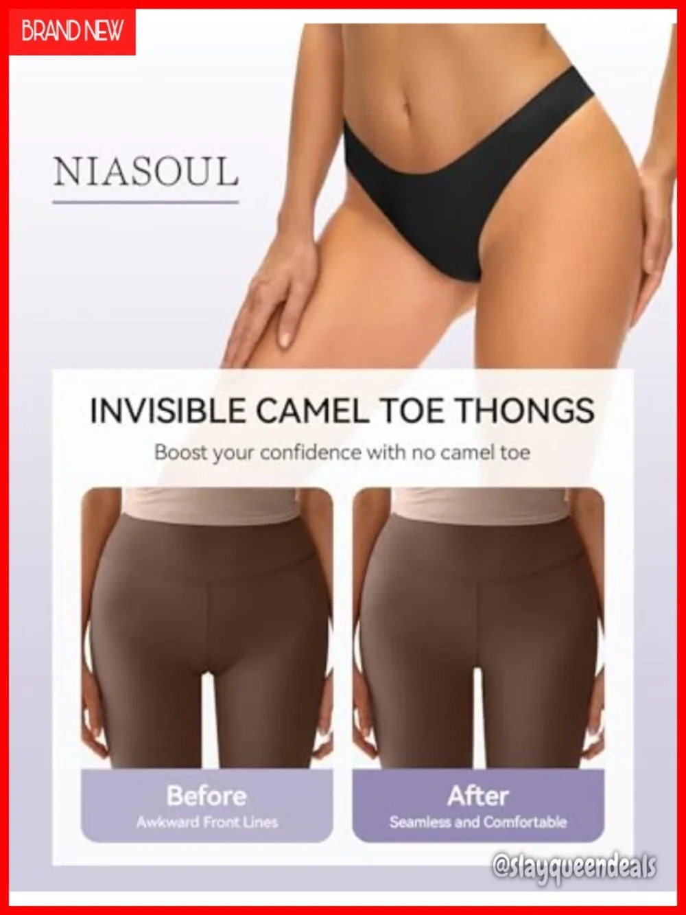 Seamless No Show G-String Thong Padded Workout Underwear